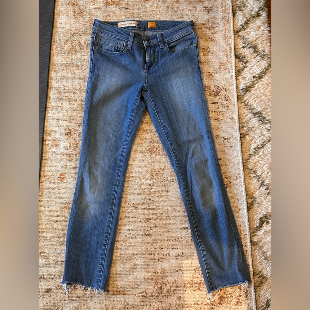 Pilcro & the letterpress frayed hem anthropologie stretch jeans